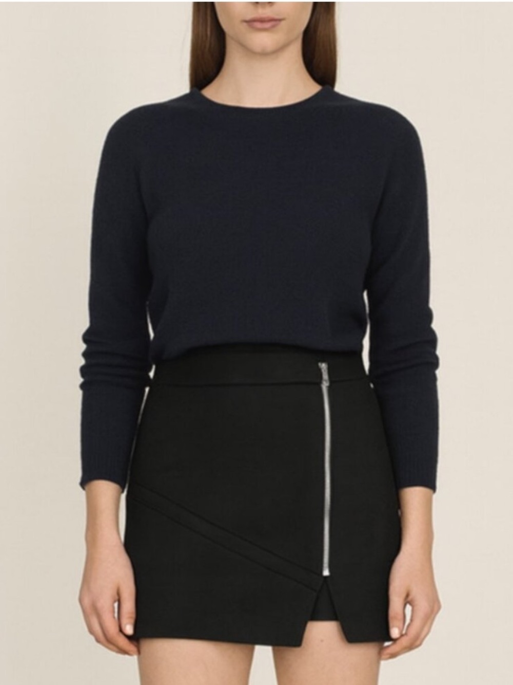 IRO Black Zip-Front Mini Skirt